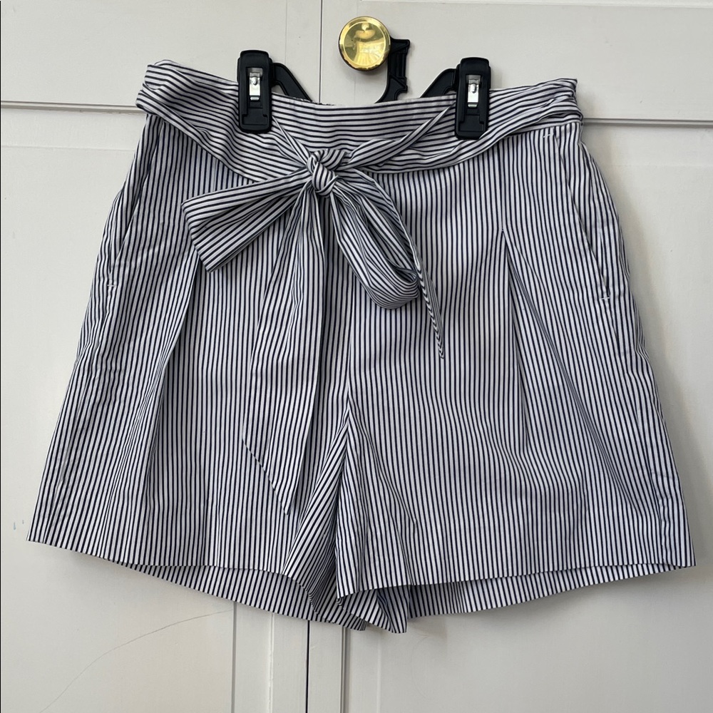 J. Crew Navy and White Striped High‎ Waist Shorts - Picture 9 of 9